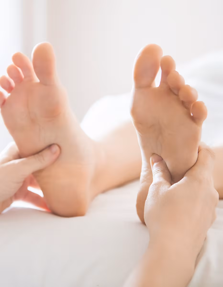 A gentle foot reflexology treatment